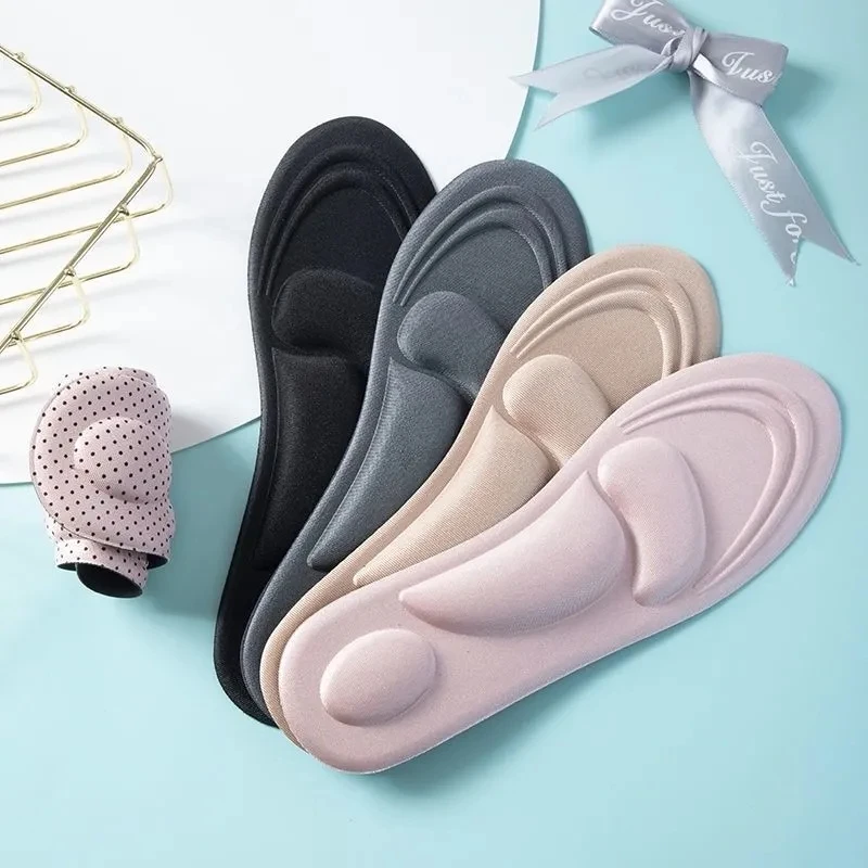 Plantillas ortopédicas de espuma viscoelástica 4D con soporte para el arco para mujeres y hombres - Almohadilla deportiva para caminar para aliviar la fascitis plantar