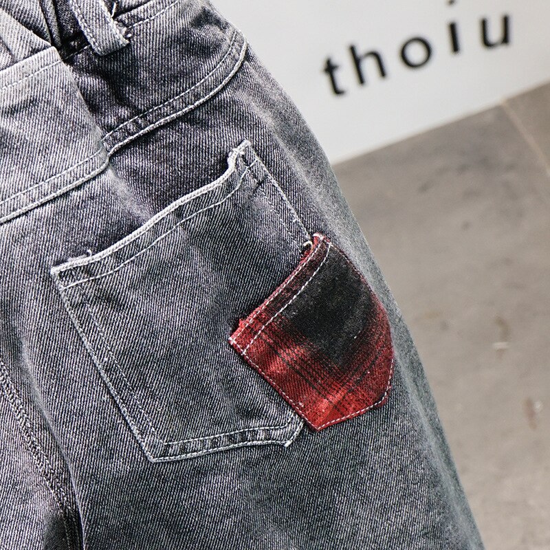 Drenge jeans rip denim distress flosset biker ridset udhulet lange jeans dreng zone 2-7 år