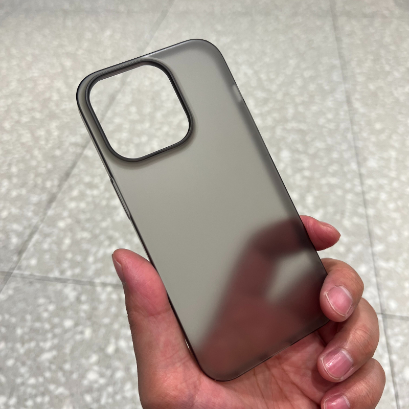 Matte Translucent Ultra Thin Phone Case For iPhone 14 15 Plus 11 12 13 Pro Max Hard Plastic PC Original Transparent Back Cover: PP / black