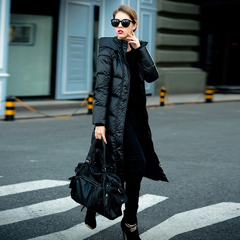 Winterjas dames lang dons parka jas losse dikke warme capuchon eendendonsjas dames casual plus size overjas