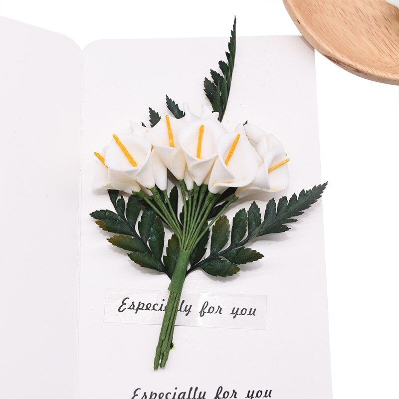 144 Stuks Mini Schuim Calla Lelie Kunstbloemen Boeket Voor Bruiloft Decoratie Home Decor Handgemaakte Cadeau Taart Kaart Bloemen Ambachten