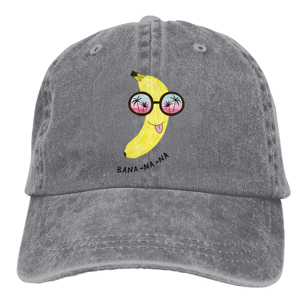 Lustige Banane in Sonnenbrille retro Baseball Kappe Cowboy-Hütte Ausgestattet Deckel Snapback Hütte für Männer Frauen Beiläufige Kappe Sonnenhut außen Kappe: Grau