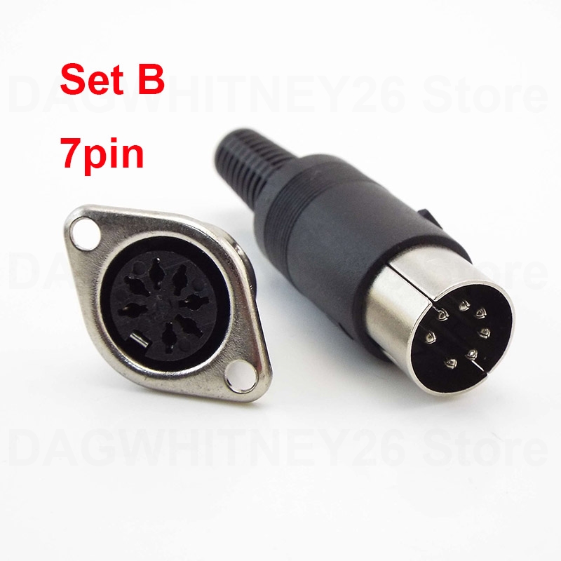 Adaptateur Audio DIN 3/4/5/6/7/8 broches, prise mâle femelle avec poignée en plastique, prise femelle, connecteur de châssis monté sur panneau U26: WHITE / 10-19 Pcs