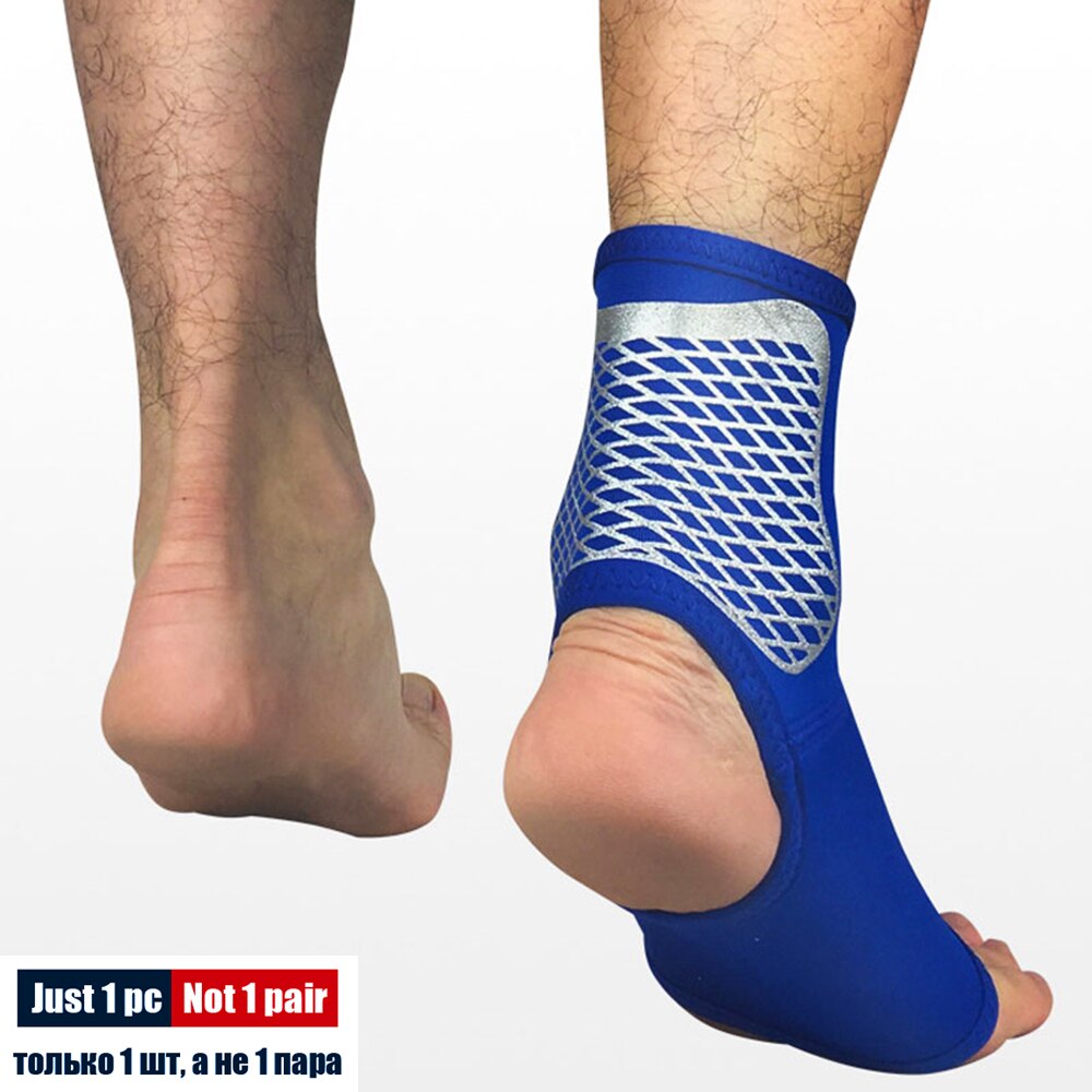 SPOSAFE 1Pc Sports Ankle Support Football Basketball Badminton Sport Protection Bandage Elastic Ankle Sprain Brace Guard Protect: Blue-1 Piece / S