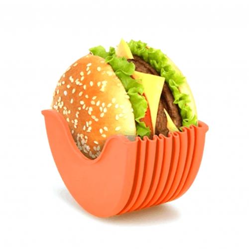 Plastic Hamburger Clip Original Beef Press Patty Mould Burger Holder Hamburger Bun Shell Kitchen Tool: Orange