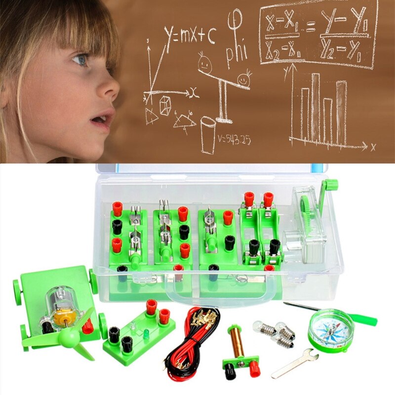 Physics Labs Circuit Learning Kit Basic Electricity Discovery Principles Kit for Science Study Parallel Magnetism Equipment C7AD