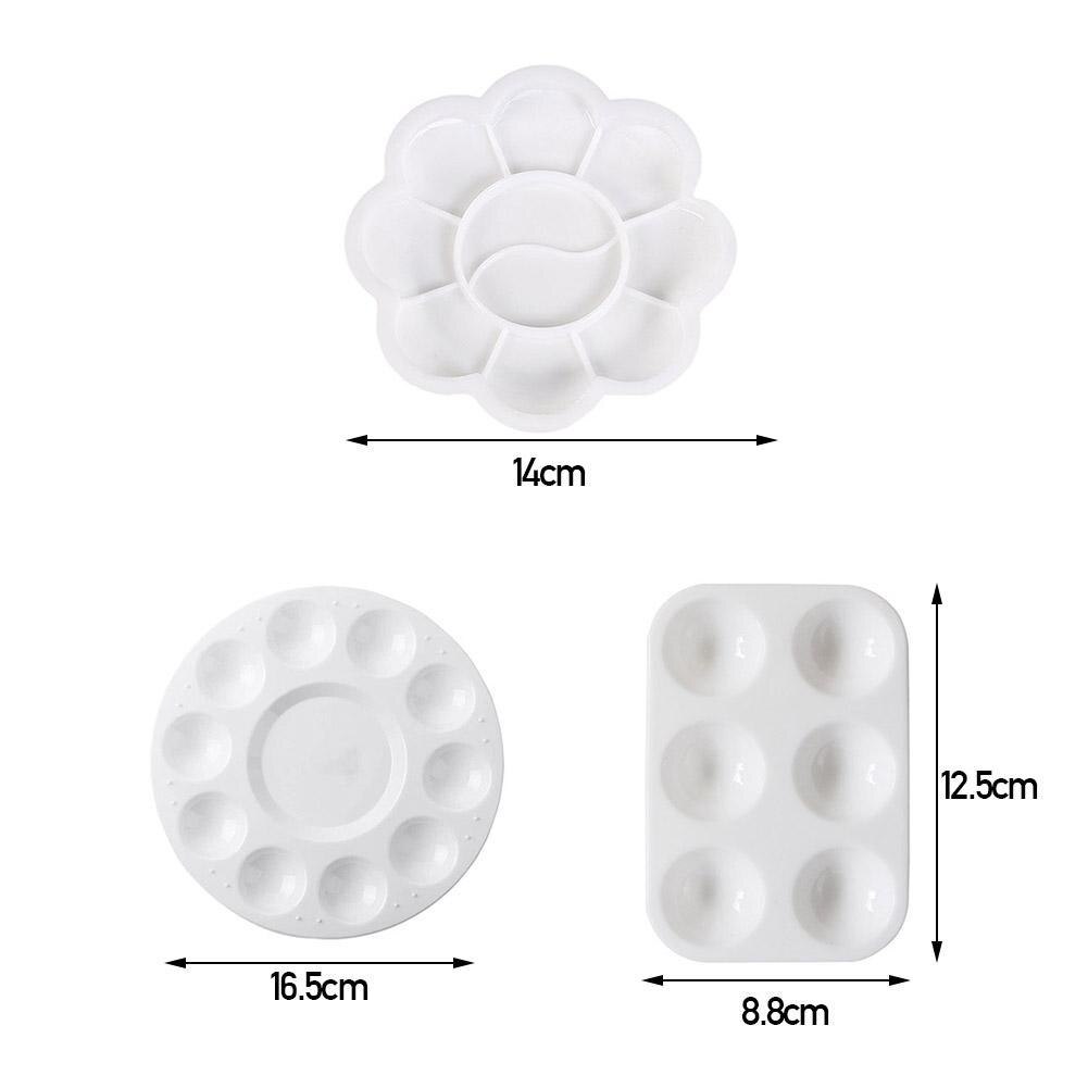 3 Type 6/10/11 Rooster Verf Palet Lade Ronde Plastic Craft Palet Kids Aquarel Levert Mengen Diy Art G7F5