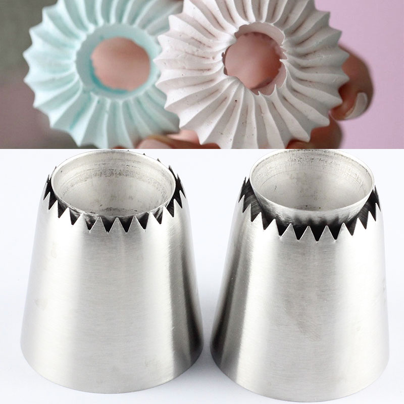 2Pcs Icing Piping Nozzles Sultan buis Rvs Russische Pastry Tips Cupcake Grote Icing Piping Nozzle Bakken