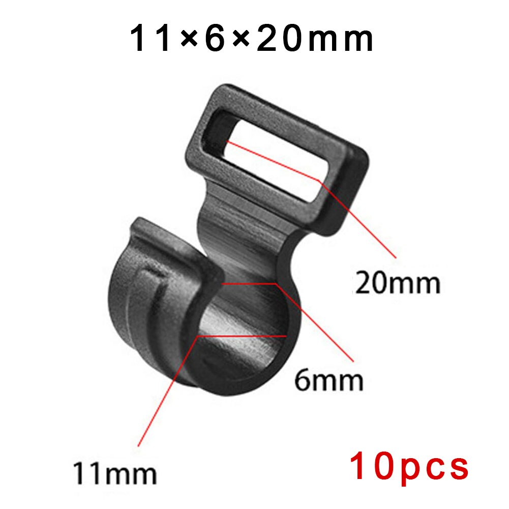 10 st 20mm tältkrokar camping husvagn förtält tältstång plast inner c clips s/m/l bärbar tältstång fäst krok: 11 20 6mm