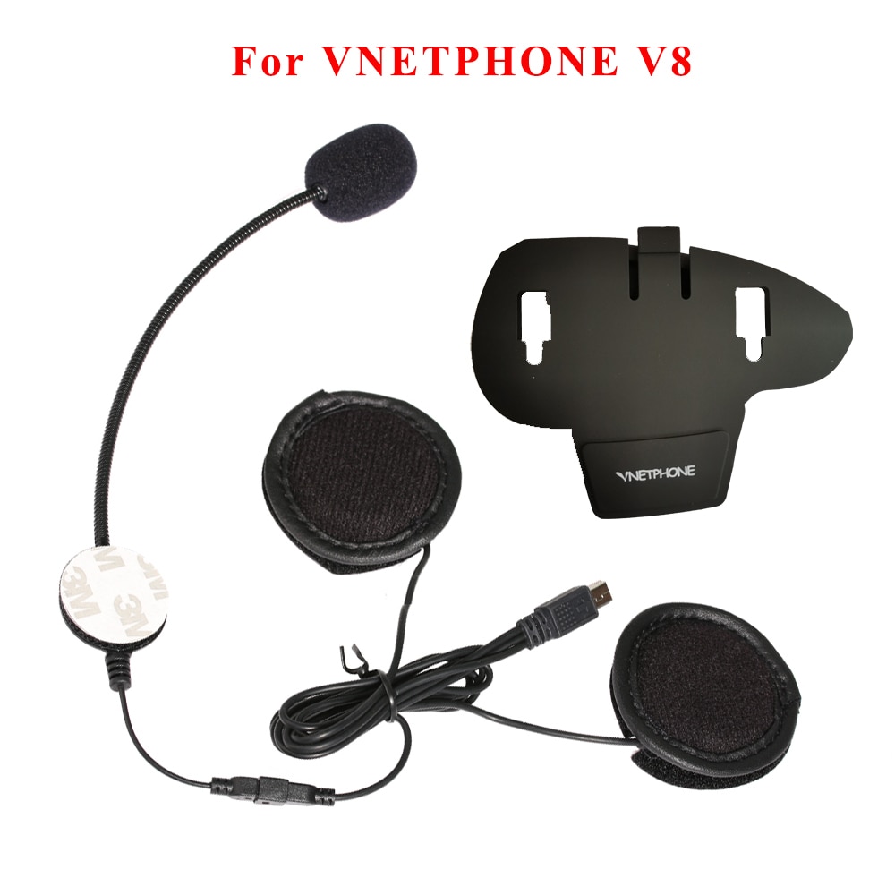 10Pin Mini Usb Jack Microfoon Luidspreker Headset En Helm Intercom Clip Voor Vnetphone V8 Intercom Motorfiets Bluetooth