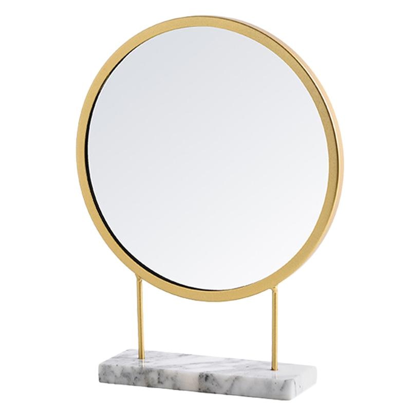 1Pc Modern Mirror Simple Golden Mirror Looking Glass For Makeup Home