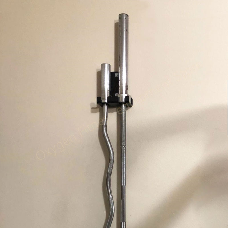 Wall Mounted Hanging Bar Holder Single Double Barbell Storage Gym Or Home Space Saving Vertical Barbell Rack For Under 33mm Bars