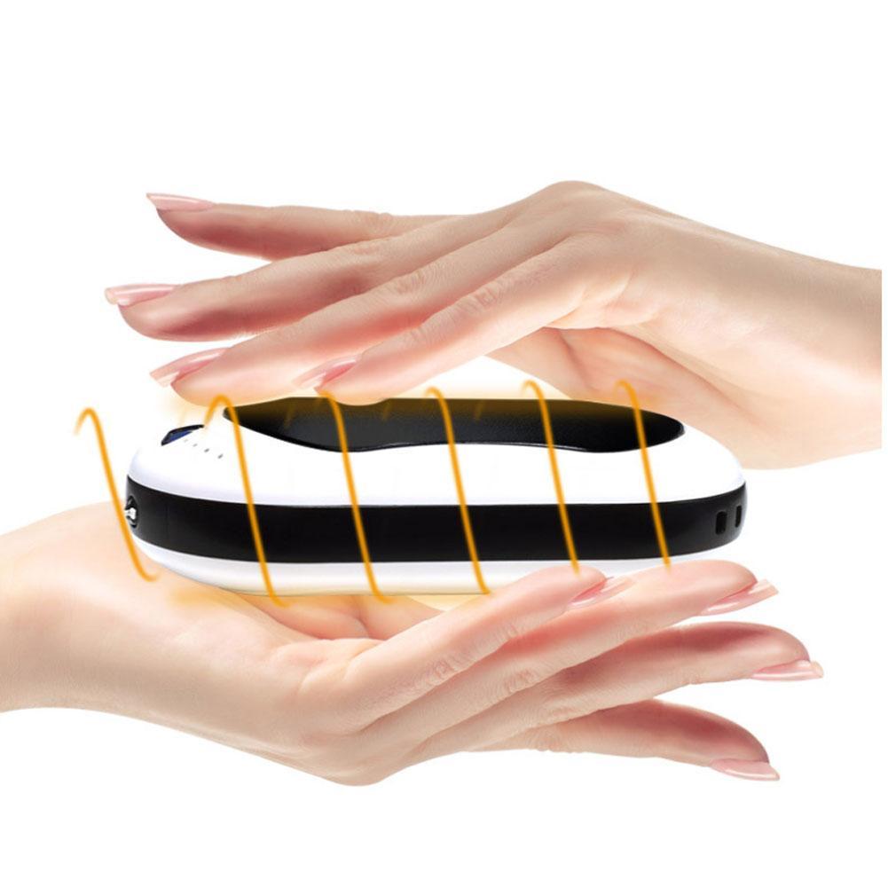 10000mAh Hand Warmer USB Power Bank Portable Electric Pocket Hand Warmer Digital Display Flashlight Christma with Cloth Bag