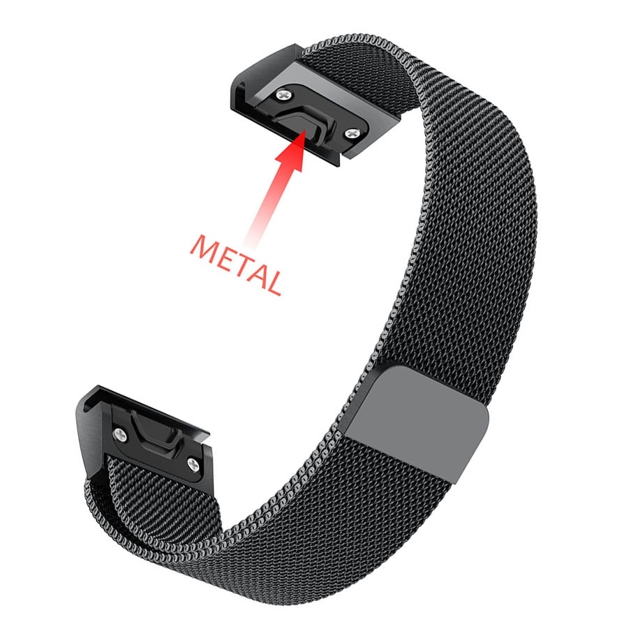 26 22 20mm klockarmband för garmin fenix 6x 6s 6 pro 5x 5 5s 3 3hr klocka snabbkopplingsarmband i rostfritt stål