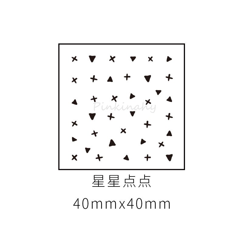 1 Set Basic shapes Dots Triangle stamp DIY wooden rubber stamps for scrapbooking stationery scrapbooking standard stamp: 9