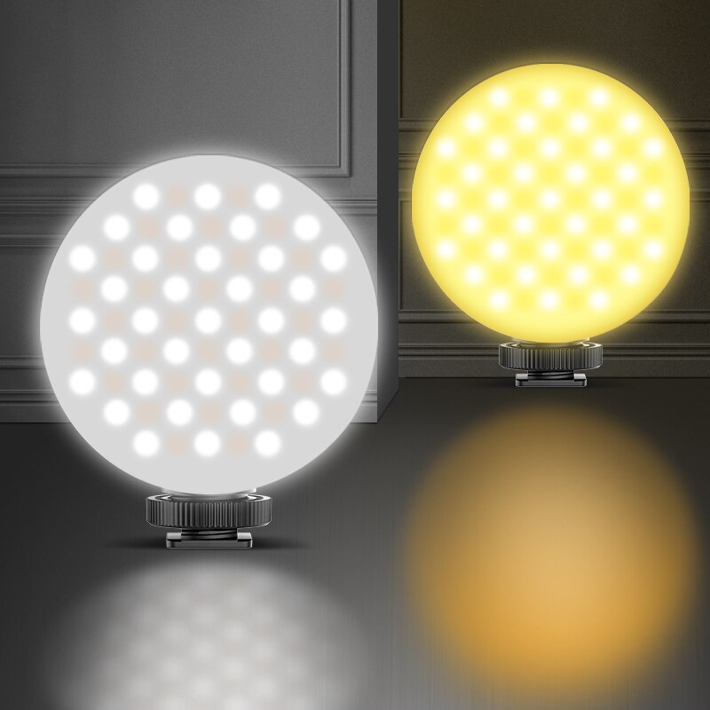 Ulanzi VL69 Adjustable LED Video Light 2500K-6500K 800LUX Rechargable Vlog Light with Soft Diffuser 6 Color Gel
