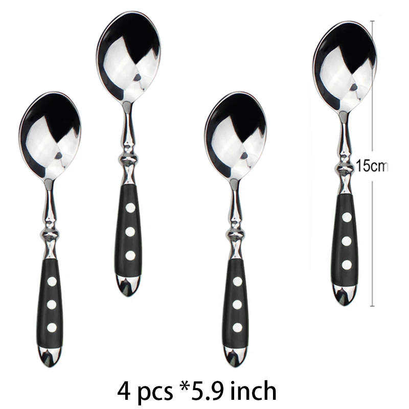 Cubiertos clásicos y elegantes de acero inoxidable, juego de 4/6/8 piezas, cuchillo deportivo de , cuchillo para carne con horquilla completa, juego de cubiertos creativos: Amarillo claro
