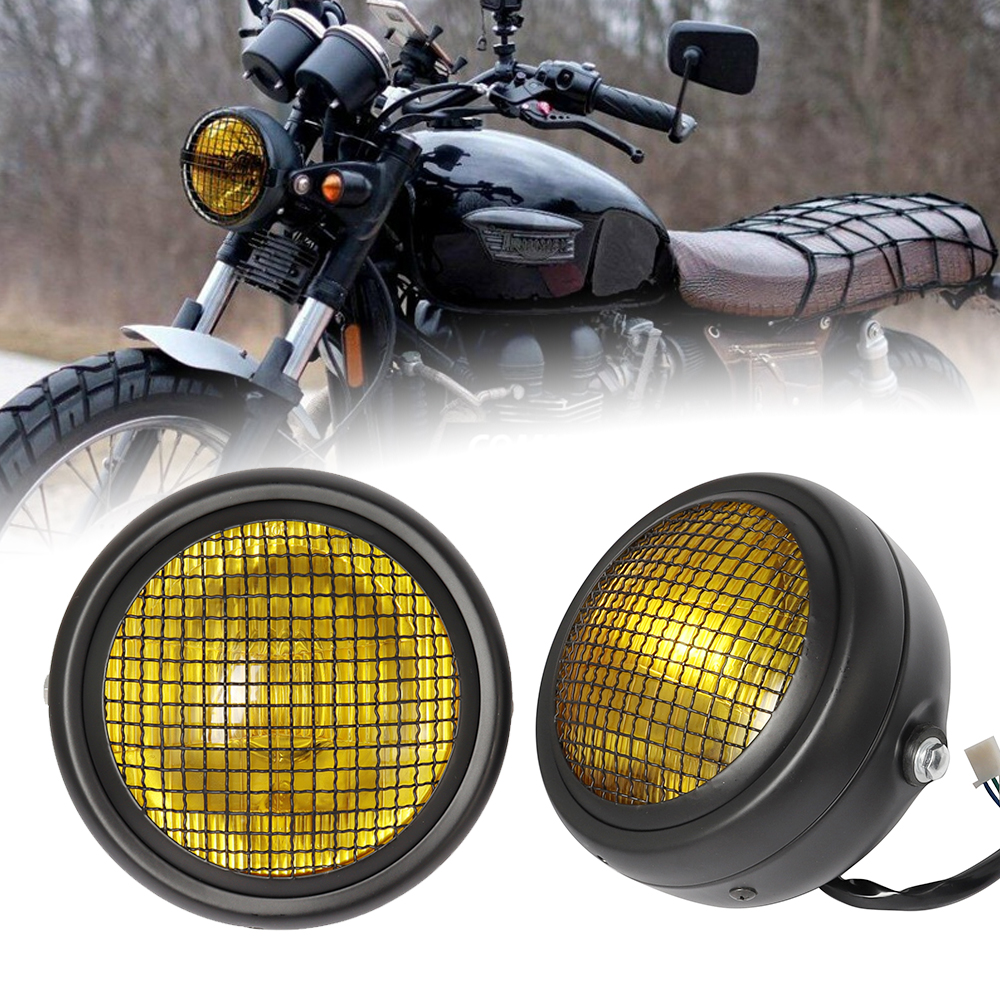 Motorfiets Koplamp Ronde Retro H2 Halogeen 12v 35w 2250lm Koplamp Licht Gemodificeerde Onderdelen