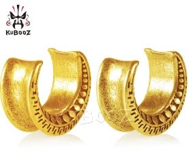 KUBOOZ cuivre oreille jauges bouchons et Tunnels pour oreilles Piercing anneau extenseur civières corps Piercing bijoux: Or-couleur / 19mm