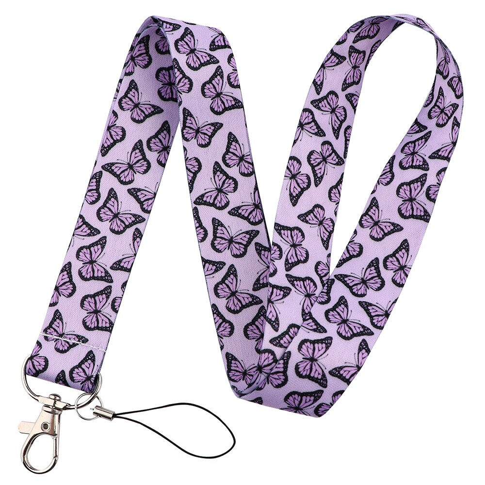 LX997 Schmetterling Schlüsselband Keychain Nacken Gurt für Schlüssel Ich würde Karte Halfter Schlüssel Schnur Hängen Seil Lariat Telefon Riemen Zubehör: 2