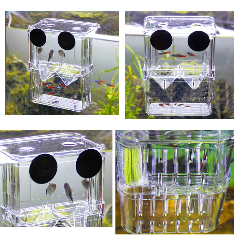 Fish Tank Double-Deck Clear Fish Breeding Isolation Box Aquarium Breeder Fish Tank Hatching Incubator Fish House Home fish tank