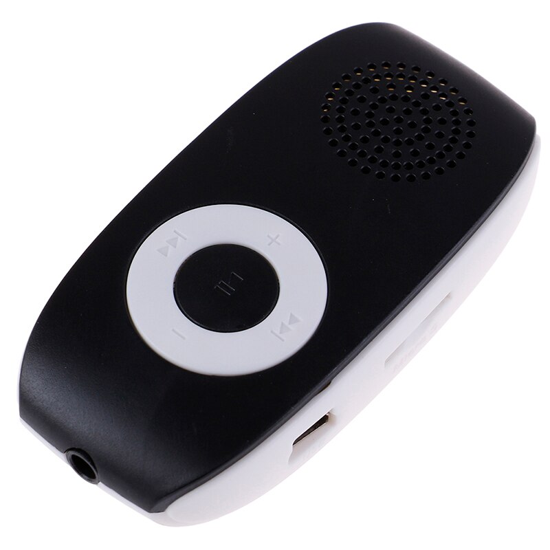 Reproductor de música MP3 para niños con Clip reproductor de música USB reproductor de MP3 compatible con tarjeta SD TF 32GB de música deportiva altavoz incorporado: Black