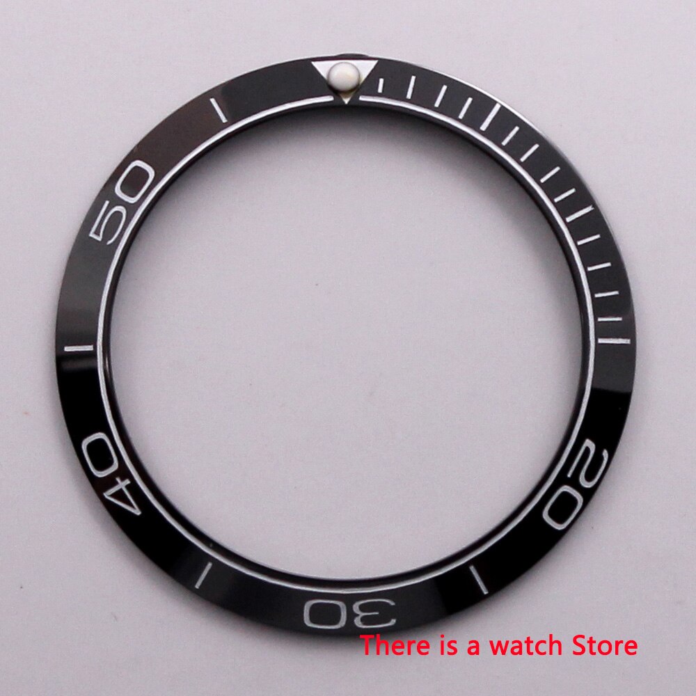 38 Mm Zwart Keramische Bezel Met Witte Marks Fit 40 Mm Automatische Mannen Horloge