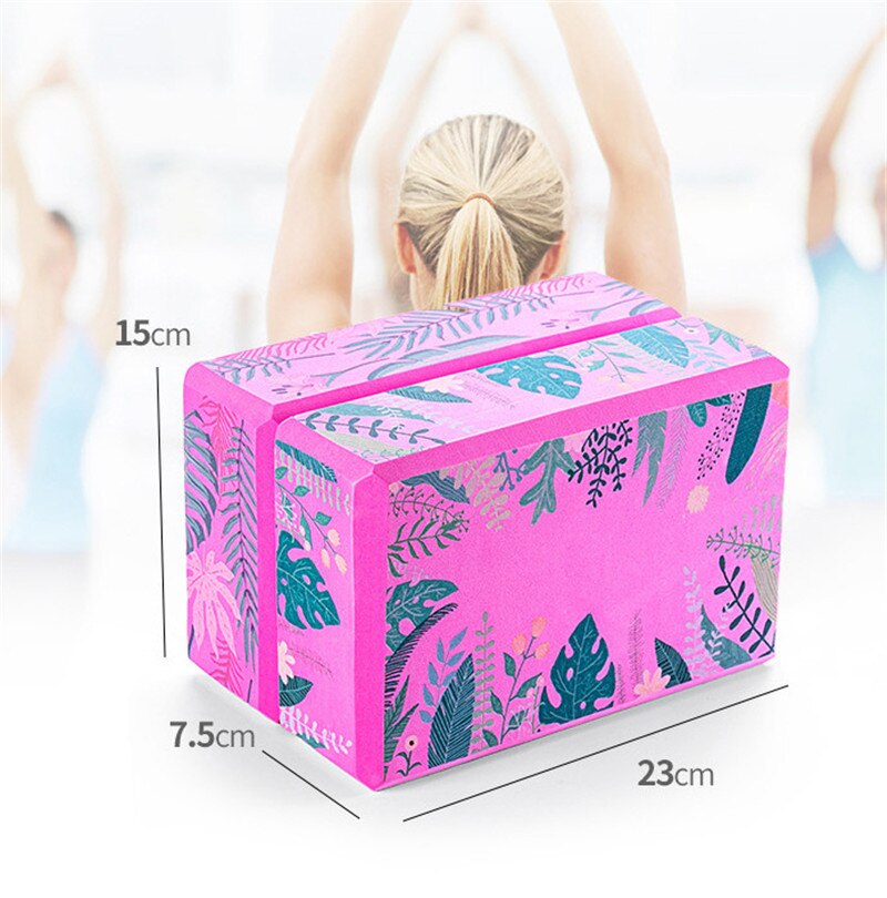 Yoga Blok Baksteen Eva Blad Patroon Yoga Block Foam Blok Voor Yoga Fitness Pilates Lichaam Vormgeven