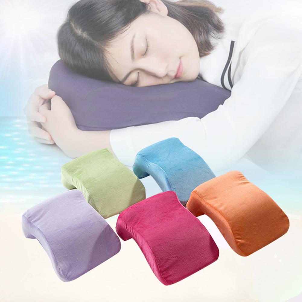 Nap Sleeping Pillow Cushion Slow Rebound Pressure Nap Pillow,Memory Foam Arched Arm Pillow, Prevent Hand Numb Anti Pressure
