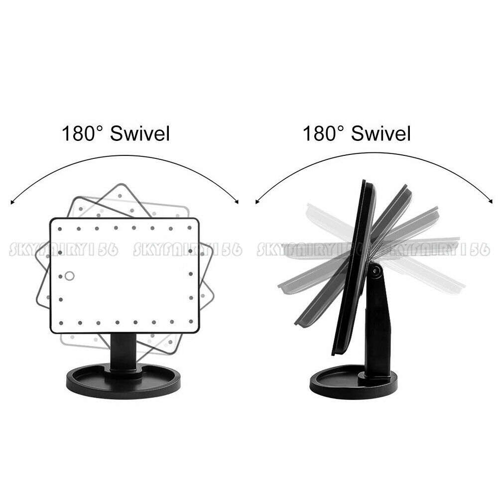 LED Makeup Mirror Touch Screen Mirror with 22 LED Lights Bright Adjustable Make Up Mirrors Operated Stand for Tabletop Bathroom