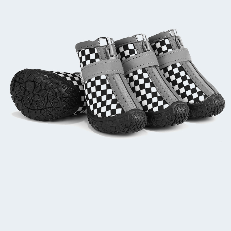 4 sztuki kalosze dla psa wodoodporne buty z pasek odblaskowy antypoślizgowymi oddychającymi śniegowcami dla małych zwierząt bezpieczniejszej podróży w nocy