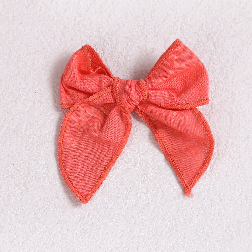 Baby Hair Clips Cotton Hairpin For girls Big Bows Barrettes Infant Linen Side Clips Hair Accessories Cute Hairgrips: 7