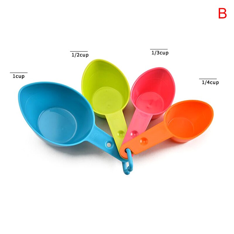 1 Set Measuring Spoons Colorful Plastic Measure Spoon Useful Sugar Cake Baking Spoon Kitchen Baking Measuring Tools: B