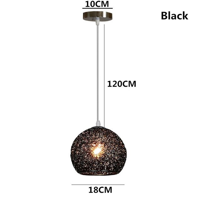 Modern aluminium metall  e27 led taklampa macaron enkelhuvud pendellampa för trappa matsal vardagsrum studie hotell: Svart