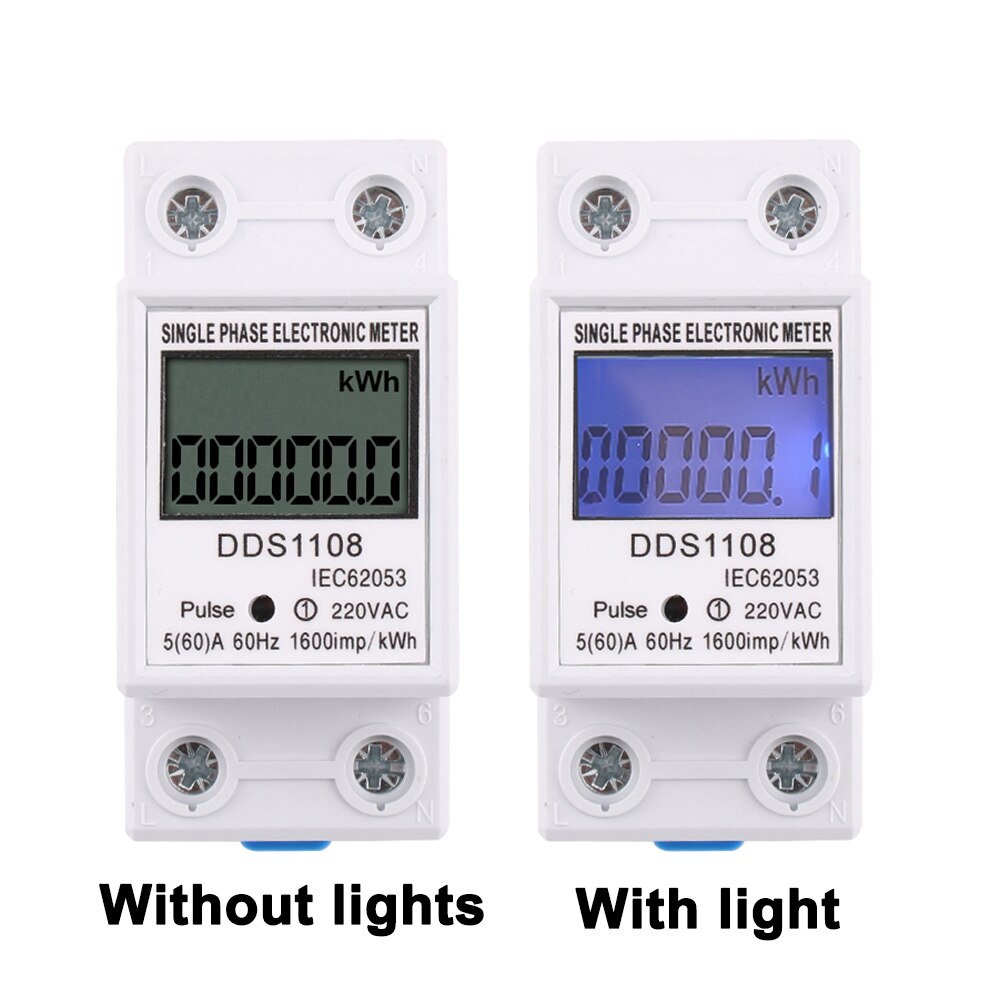 60A 80A Din rail Single Phase Two Wire LCD Digital Display Power Consumption Energy Electric Meter kWh AC 220V 230V 50Hz/60Hz