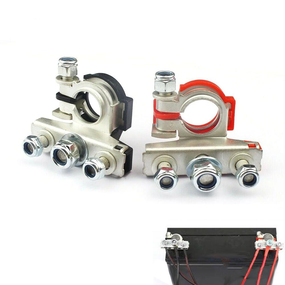 2 stuks auto-accu-aansluitingen, bovenste pool positief negatief, zware universele accu-kolomconnector