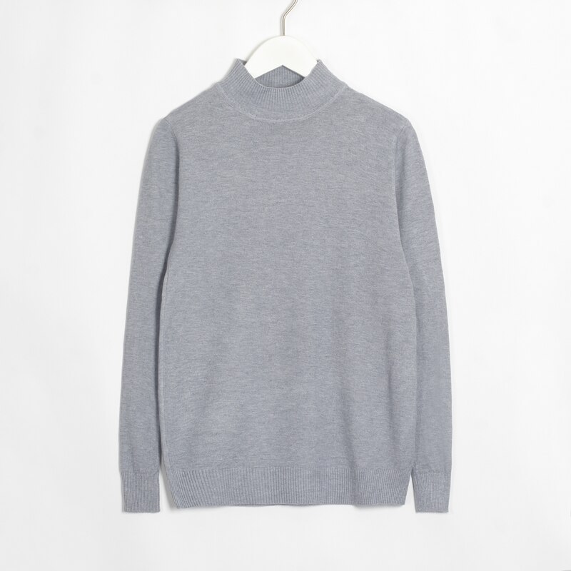 Wixra klassiske pullovere og trøjer alle base matcher langærmede afslappede tynde trøjer slim fit stram sweater efterår vinter: Grå