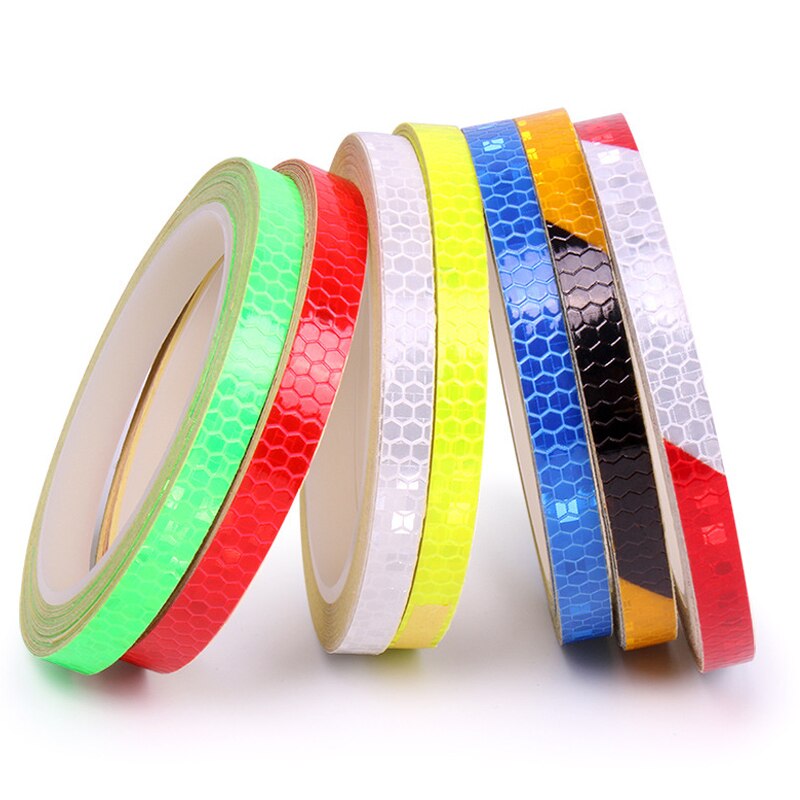 1cmx8m Bike Reflective Stickers Fluorescent MTB Bicycle Wheels Tapes Safety Warning Sticker Decoration Cycling Accessories