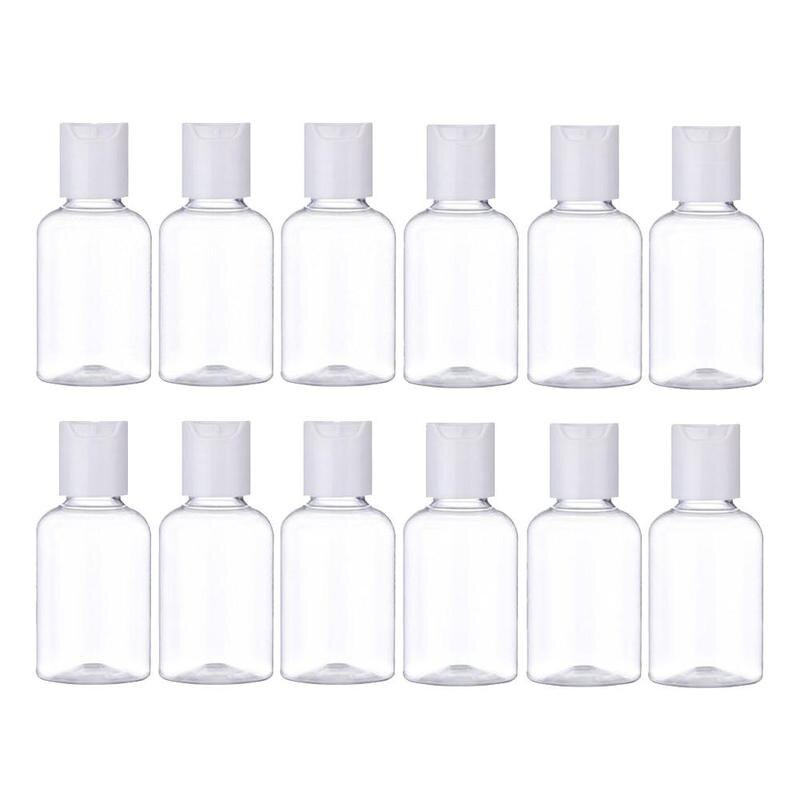 5pc 50 ml genomskinliga reseflaskor set tomma genomskinliga plast resor toalettartiklar vätskebehållare flaska för schampo, balsam