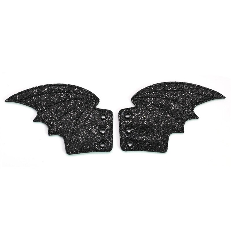 Old Black Silver Glitter Bats Shoes Wings Decorati... – Vicedeal