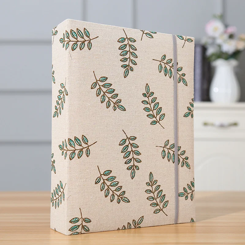200pcs 6-inch Fabric Photo Album Large Capacity Interleaf Type Family Album Children Growth Memorial Booklet: Blue