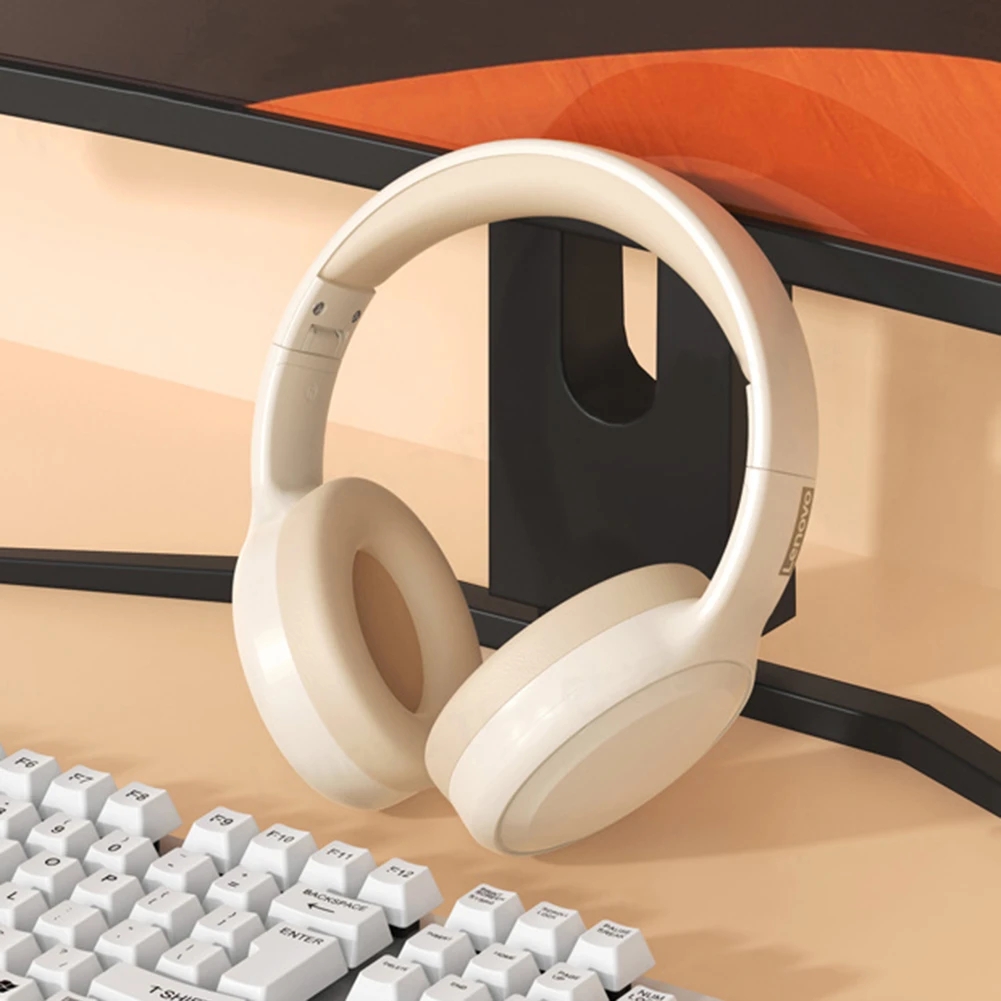 Lenovo TH30 Auriculares Bluetooth inalámbricos con orejeras, auriculares deportivos, juegos de deportes con micrófono