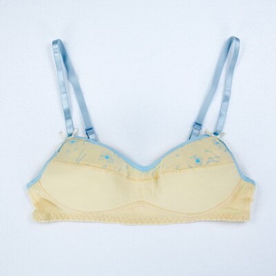 Good Student Training Bra Puberty Girl Underwear Bamboo Cotton Bra for Kids Training Bras Girls Small Bras A Cup: 172 yellow / 14