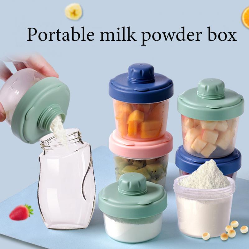 Aftagelig rejse stabelbar godt forseglet doseringsboks bærbar opbevaringsbeholder flere lag babymad mælkepulverdispenser