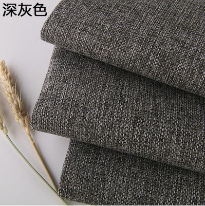 Dark gray Coated Linen Fabric Sofa Cushion Fabirc DIY Craft Sewing Cloth Outdoor Linen Blend Fabric Upholstery 58" wide Per mete