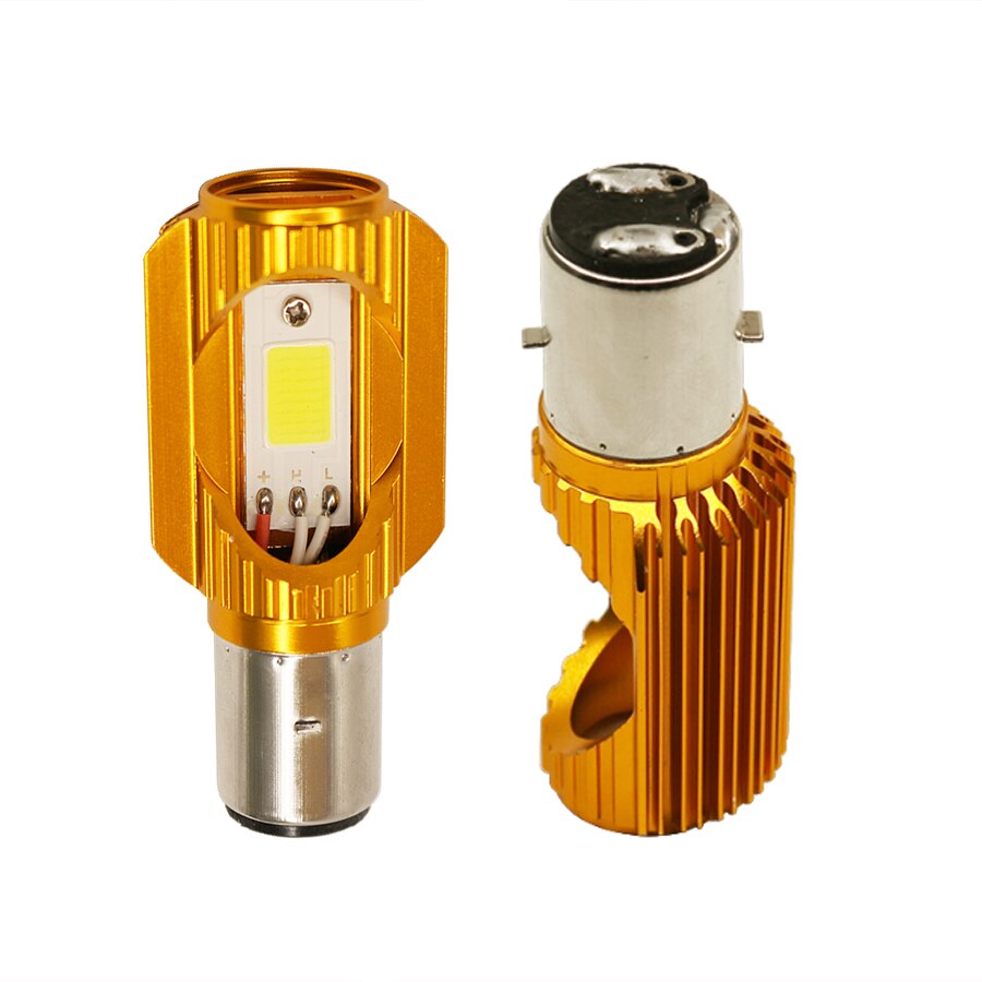 H6 ba20d cob motorcykel led strålkastare moped skoter motorcykel lampa vit 6000k hi/lo beam  dc12v ~ 80v 8w 1000lm led pannlampa 1 st