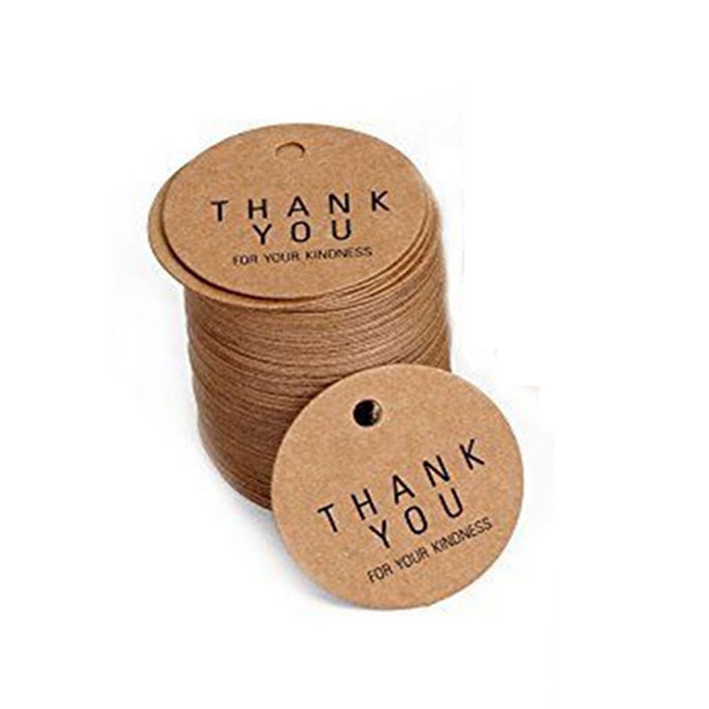 100 Stuks Prijs Label Retro Handgemaakte Papier Bruiloft Kleding Diy Hang Ronde Craft Tag: Default Title