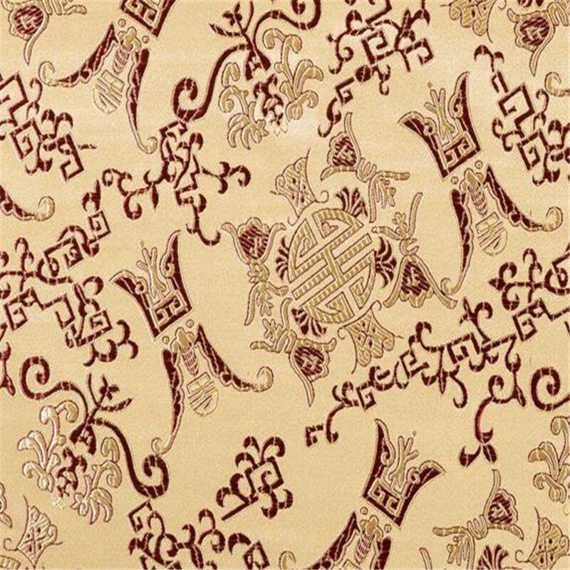 Brokade polyester stof jacquard kinesisk betydning mønster fabrik direkte stof til sofa pude måtte: 2 guld