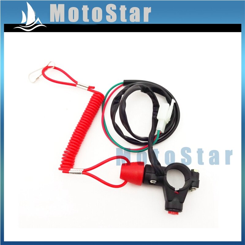 Off Tether Safety Stop Kill Switch Push Button For 2 Stroke Mini Moto Dirt ATV Quad 4 Wheeler Minimoto Pocket Bike