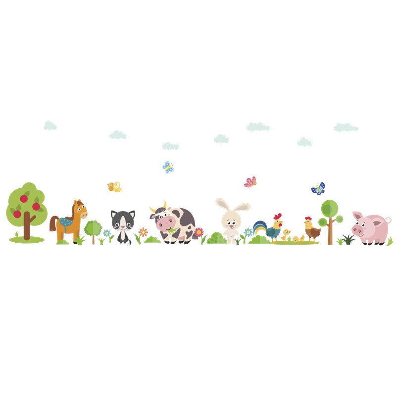Forest Animals Height Measure Wall Sticker For Kids Rooms Growth Chart Wall Decal Nursery Home Decor living room: 878